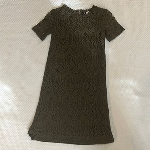 Overlay Lace Army Green Mini Dress (H&M)